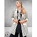 Plus Basics Blazer Long Jacket Breton Stripe